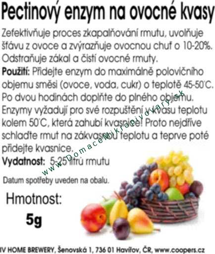 Pectinový enzým na ovocné kvasy (5g)