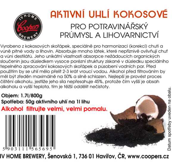 Aktívne uhlie kokosové (800g)