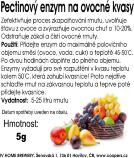 Pectinový enzým na ovocné kvasy (5g)